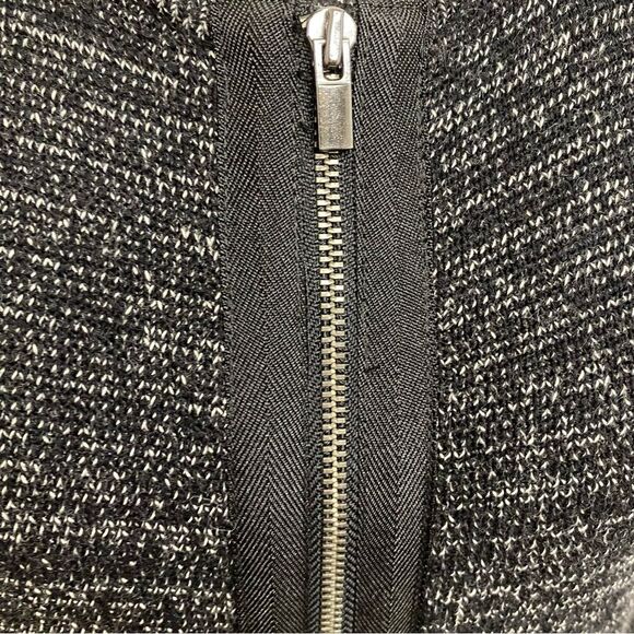 NWOT Talbots Black White Double Front Zip Front Long Jacket Dress Sweater SZ M - Picture 3 of 9